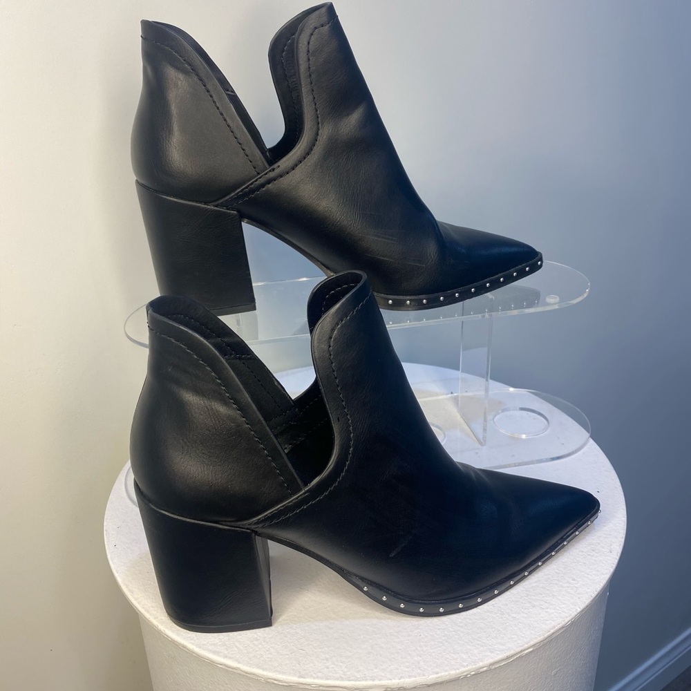 Black Leather Booties